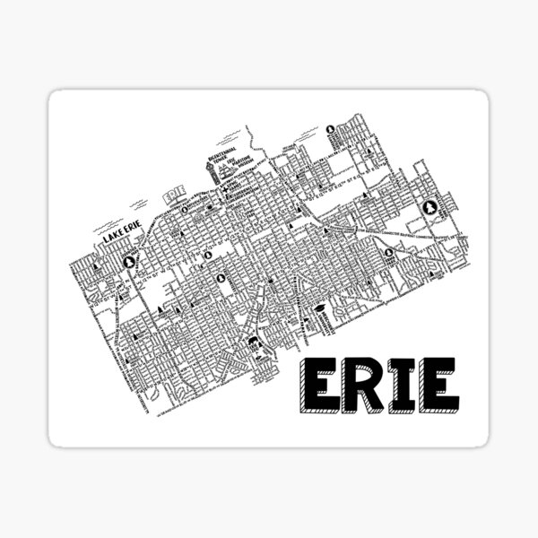 Item preview, Erie Pennsylvania Map  designed and sold by fiberandgloss.
