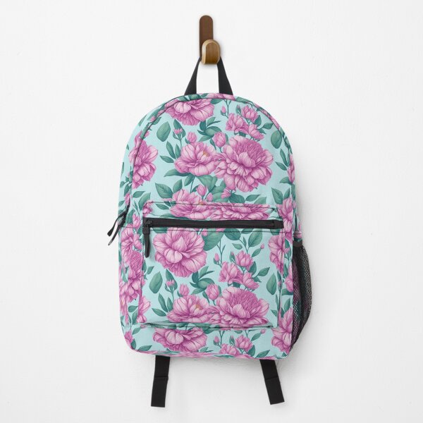Item preview, peonies on a light background pattern designed and sold by jkrphoto.