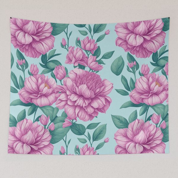 Item preview, peonies on a light background pattern designed and sold by jkrphoto.