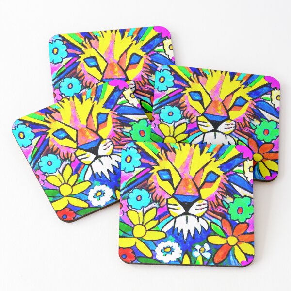 Item preview, A fantastic lion on a background of flowers. Abstraction. designed and sold by Natalia-Vlad.