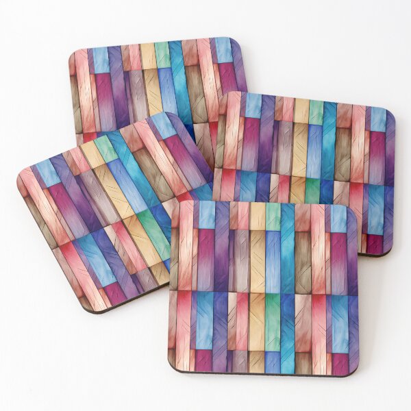 Artikelvorschau, Regenbogentöne Holzbrett Balken Stil Muster entworfen und verkauft von ClairesPatterns.
