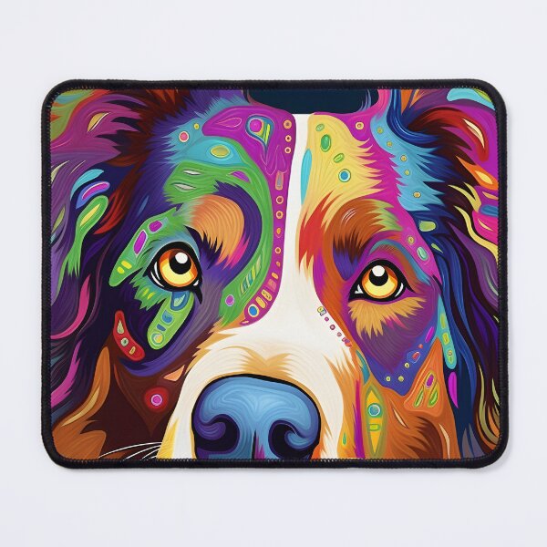 Item preview, psychedelic australian shepherd dog designed and sold by BenjaminsPlace.