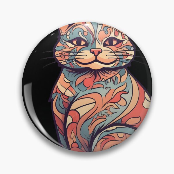 Item preview, psychedelic colorful cat designed and sold by BenjaminsPlace.