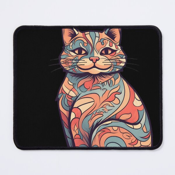 Item preview, psychedelic colorful cat designed and sold by BenjaminsPlace.