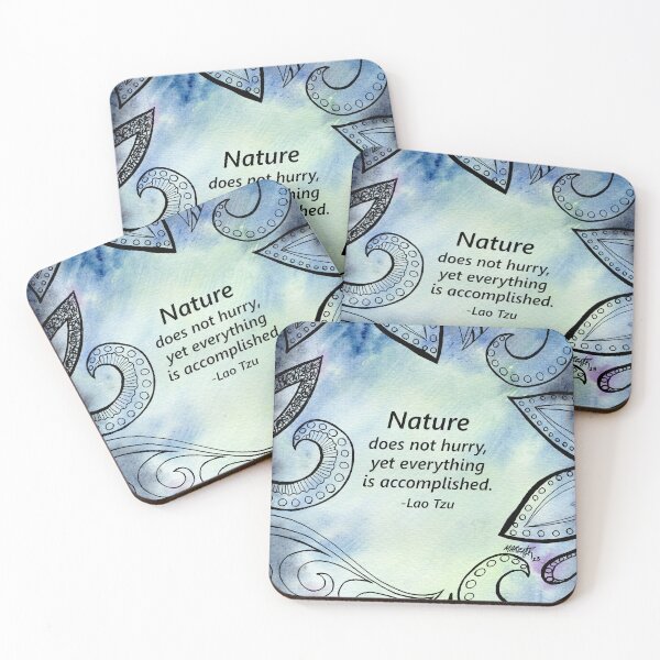 Item preview, Lao Tzu Nature Quote in Green-Blue designed and sold by MarenPaintsJoy.