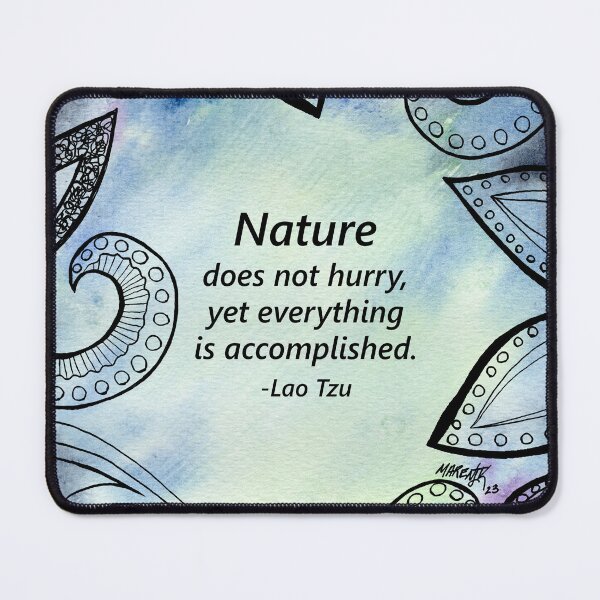 Item preview, Lao Tzu Nature Quote in Green-Blue designed and sold by MarenPaintsJoy.