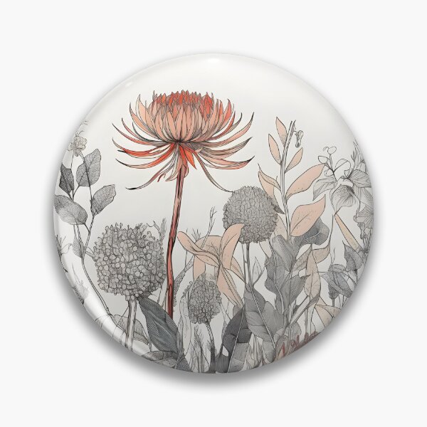 Item preview, Elegant Native Australian Flower Art Line Sketch Bohemian Style designed and sold by StickeryPickery.