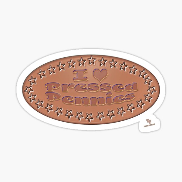I Love Pressed Pennies Fun Hobby Logo Sticker