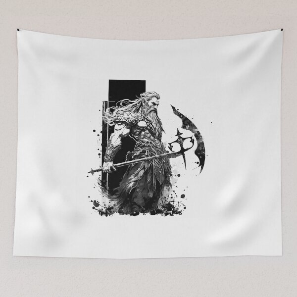 Item preview, Nordic Mythology black and white vikings high quality designed and sold by Tomioka-Art.