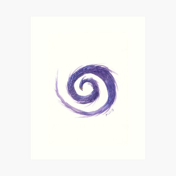 Vista previa del artículo con la obra «Dragón Espiral», diseñado y vendido por Amy's Not Dead Yet.