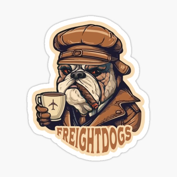 Item preview, Freight Dogs Cargo Pilot Freightdogs Captain First Officer Flight Crew Sticker and Pilot Shirt designed and sold by AviationArtists.