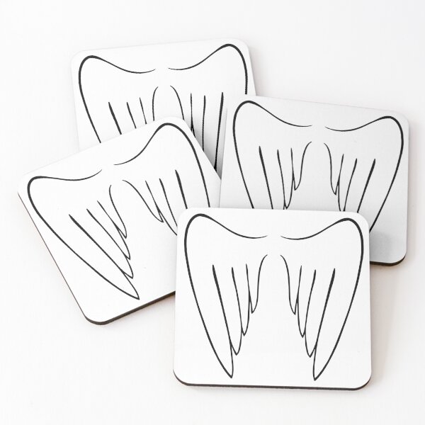 Item preview, minimalist lineart drawing angelwings designed and sold by EmeraldeaArt.