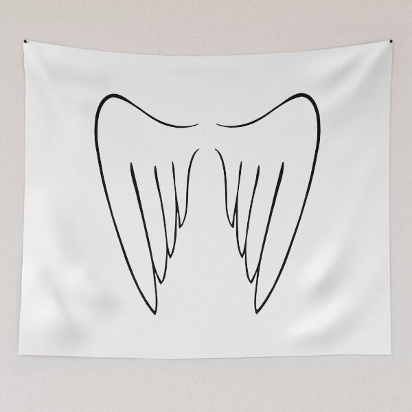 Aperçu de l'œuvre minimalist lineart drawing angelwings créée et vendue par EmeraldeaArt.