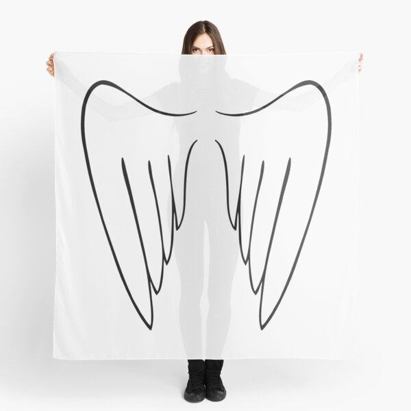 Aperçu de l'œuvre minimalist lineart drawing angelwings créée et vendue par EmeraldeaArt.