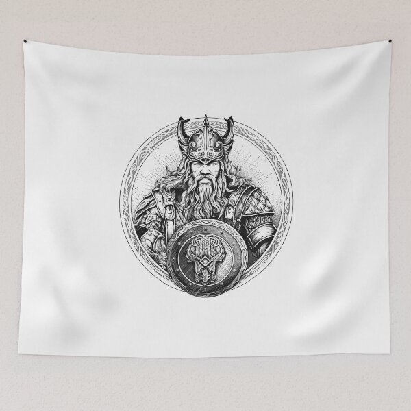 Item preview, Nordic Mythology black and white vikings high quality designed and sold by Tomioka-Art.