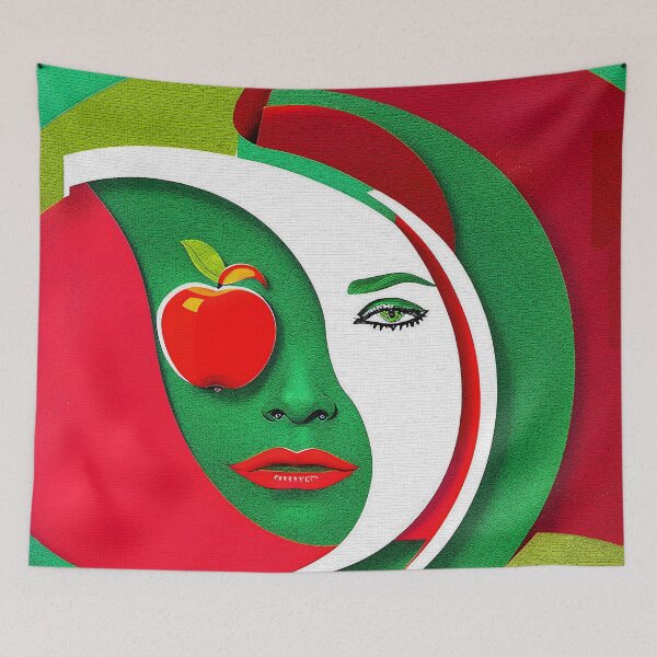 Item preview, Crescent and an Apple designed and sold by The Bubble 1307.