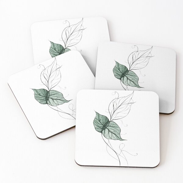 Item preview, Elegant Bohemian Style Draped Ivy Vine Art Line Sketch designed and sold by StickeryPickery.