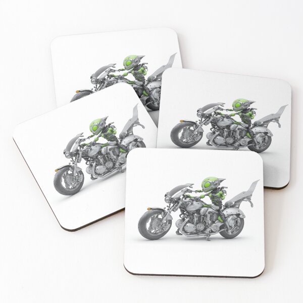 Item preview, Alien Motorcycle realistic green white harley planet moon space designed and sold by Ritchie-Dee.