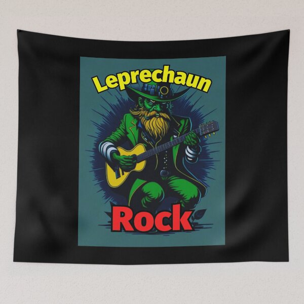 Item preview, Leprechaun Rock Guitar Green Yellow Beard designed and sold by IrishPOD.