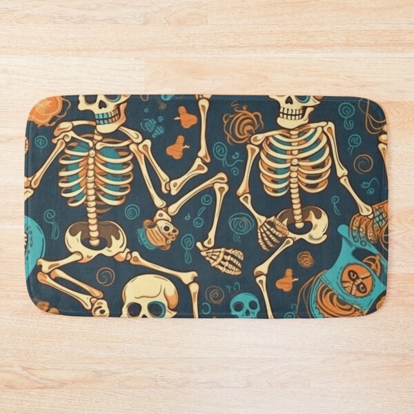 Item preview, Bony Brigade: Whimsical Cartoon Skeletons Pattern #25 designed and sold by Pexelpanoramas.