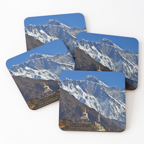 Item preview, Mt Everest and Lhotse above Trekkers and Stupa designed and sold by Pedro-Carrilho.