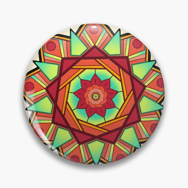 Item preview, Rosey Stained Glass Flower Symmetry designed and sold by AnomaLace.