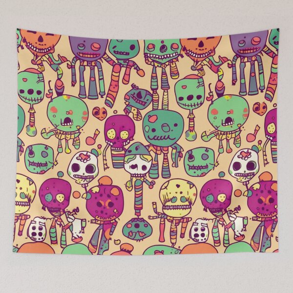 Item preview, Cute Art Cartoon Skeletons Pattern #26 designed and sold by Pexelpanoramas.