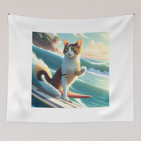 Item preview, Let's Surf With Cat Miaw designed and sold by AgataKaja.
