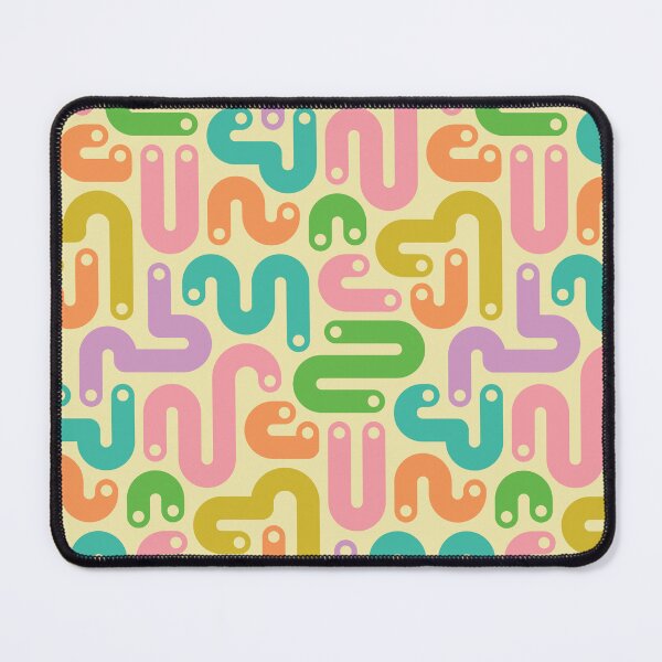 Item preview, JELLY BEANS Squiggly New Wave Postmodern Abstract 1980s Geometric with Dots in Bright Summer Pink Orange Mustard Green Purple Pink on Cream - UnBlink Studio by Jackie Tahara designed and sold by Jackie Tahara of UnBlink Studio.