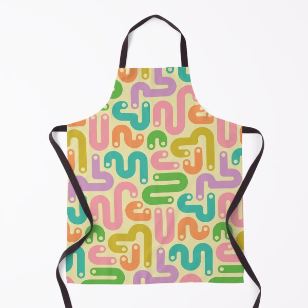 Item preview, JELLY BEANS Squiggly New Wave Postmodern Abstract 1980s Geometric with Dots in Bright Summer Pink Orange Mustard Green Purple Pink on Cream - UnBlink Studio by Jackie Tahara designed and sold by Jackie Tahara of UnBlink Studio.