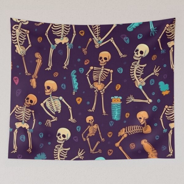 Item preview, Funny Whimsical Cartoon Skeletons Pattern #27 designed and sold by Pexelpanoramas.