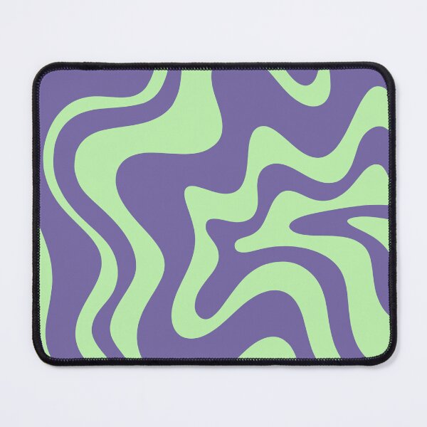 Item preview, Retro Liquid Swirl Abstract Pattern in Purple Verbena and Spring Mint Green designed and sold by kierkegaard.