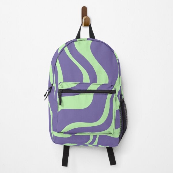 Item preview, Retro Liquid Swirl Abstract Pattern in Purple Verbena and Spring Mint Green designed and sold by kierkegaard.