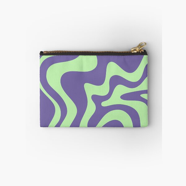 Item preview, Retro Liquid Swirl Abstract Pattern in Purple Verbena and Spring Mint Green designed and sold by kierkegaard.