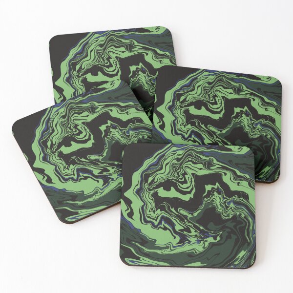 Item preview, Abstract gigantic waves swirl green black designed and sold by chuckletuckle.