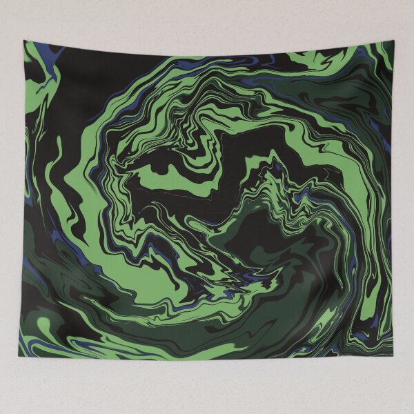 Item preview, Abstract gigantic waves swirl green black designed and sold by chuckletuckle.