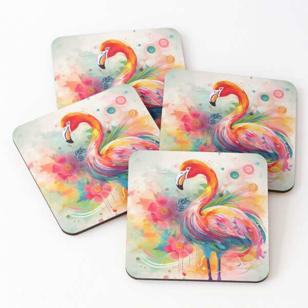 Item preview, Flamingo Pop Color Paint, digital wall art designed and sold by LeenHaus.
