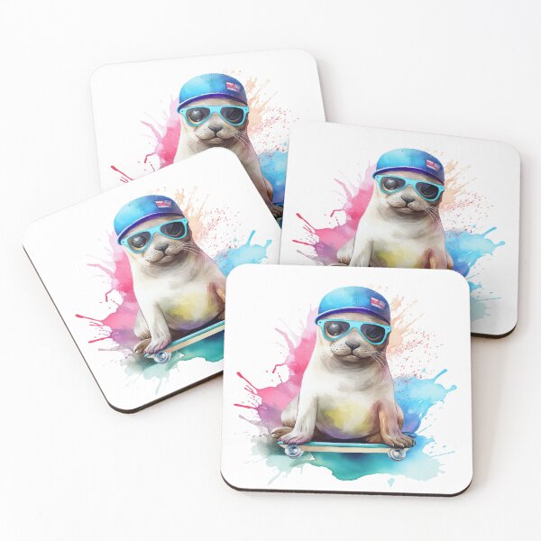 Item preview, Watercolor Seal, sea creatures, digital art, print, wall art designed and sold by LeenHaus.