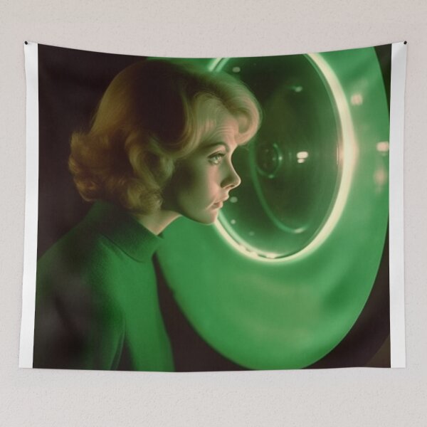 Item preview, Mystery Unveiled: Girl Gazing into Green Circle designed and sold by Splash-Arts.