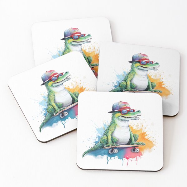 Item preview, Crocodile on a skateboard designed and sold by LeenHaus.