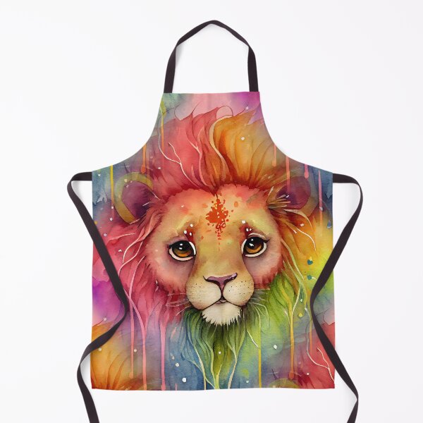 Item preview, Cute Kawaii Lion Happy Pastel Rainbow Colors designed and sold by ClairesPatterns.