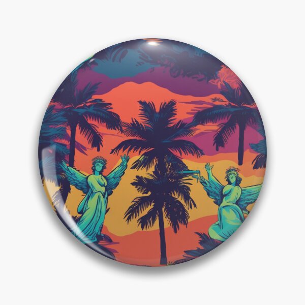 Aperçu de l'œuvre Angels Amongst Palms: A Whimsical Hawaiian Design" créée et vendue par alohaaina.