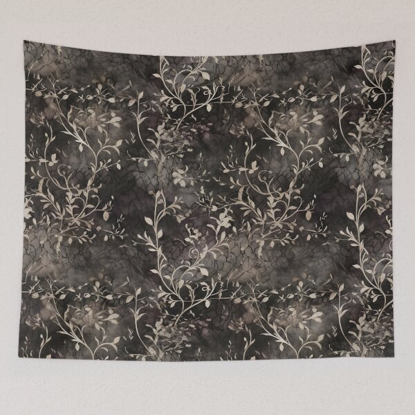 Item preview, Dark Charcoal and Beige Damask Brocade Jacquard Style Design designed and sold by ClairesPatterns.
