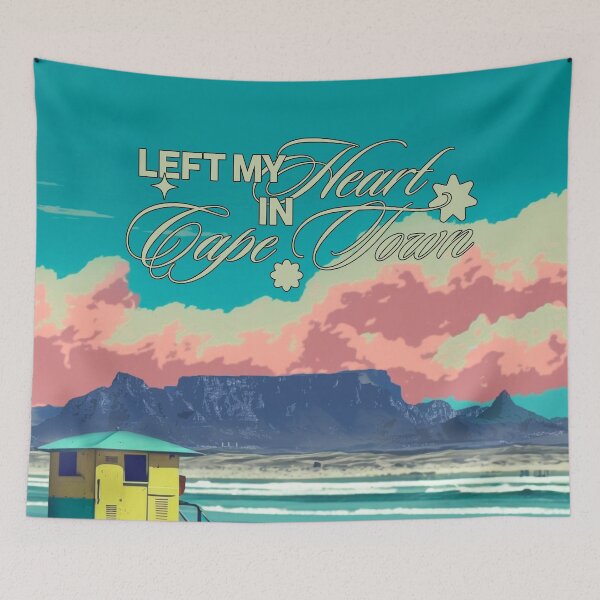 Item preview, Left My Heart In Cape Town Table Mountain Muizenberg Beach designed and sold by AsteriskHouse.