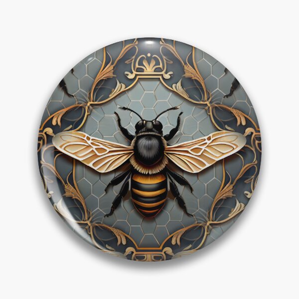 Item preview, Bee Tile Pattern Victorian Style Greys Black and Golds designed and sold by ClairesPatterns.