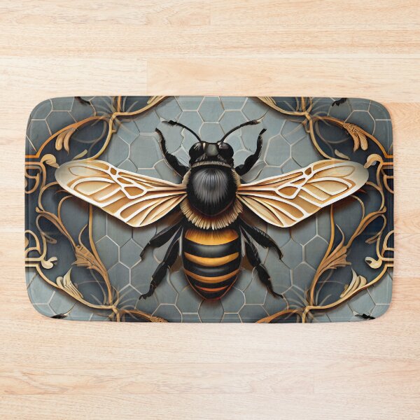 Item preview, Bee Tile Pattern Victorian Style Greys Black and Golds designed and sold by ClairesPatterns.