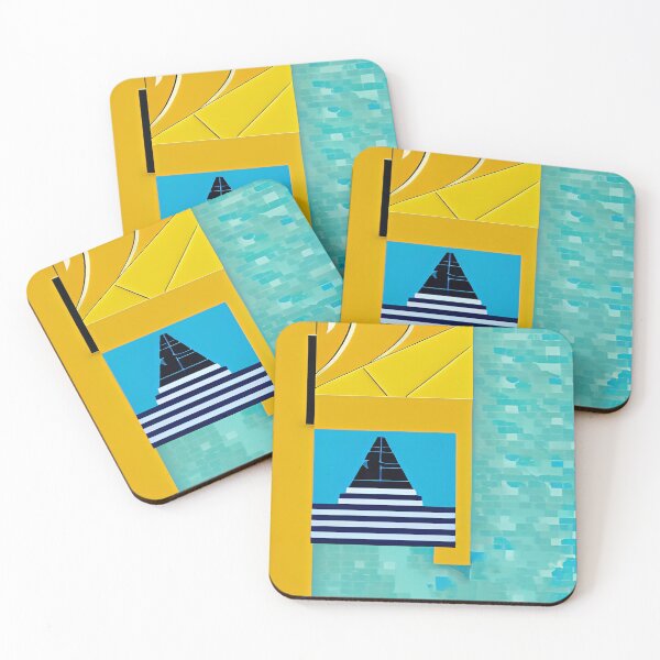 Item preview, Triangular Boat Sailing Ship Floating Surrounded by a Lagoon designed and sold by deniselynnimage.