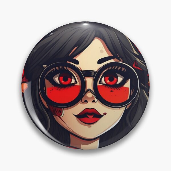 Item preview, Red Cartoon Girl with big eyes and red accents designed and sold by ImageSherpa.