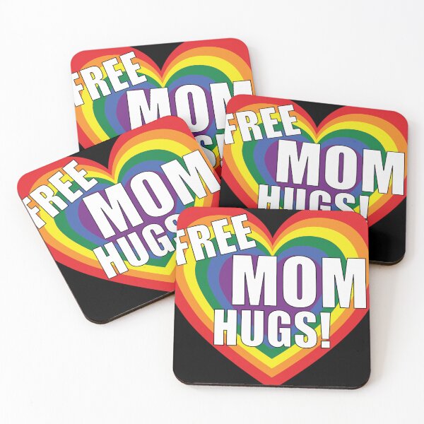 Item preview, LGBT rainbowheart Free Mom Hugs designed and sold by TheirChoice.