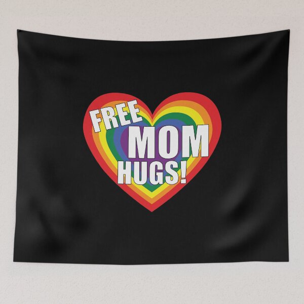 Item preview, LGBT rainbowheart Free Mom Hugs designed and sold by TheirChoice.